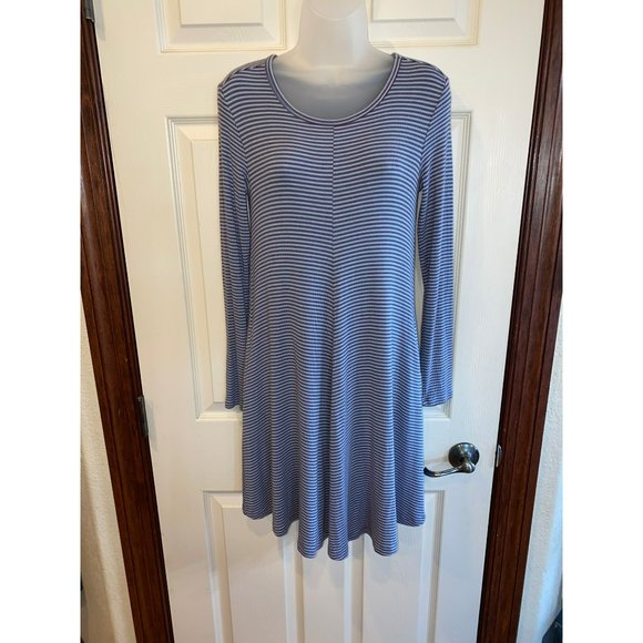 Toad&Co | Flint Stone Stripe Pocket Daisy Rib Swing Dress Size Small - Picture 4 of 8